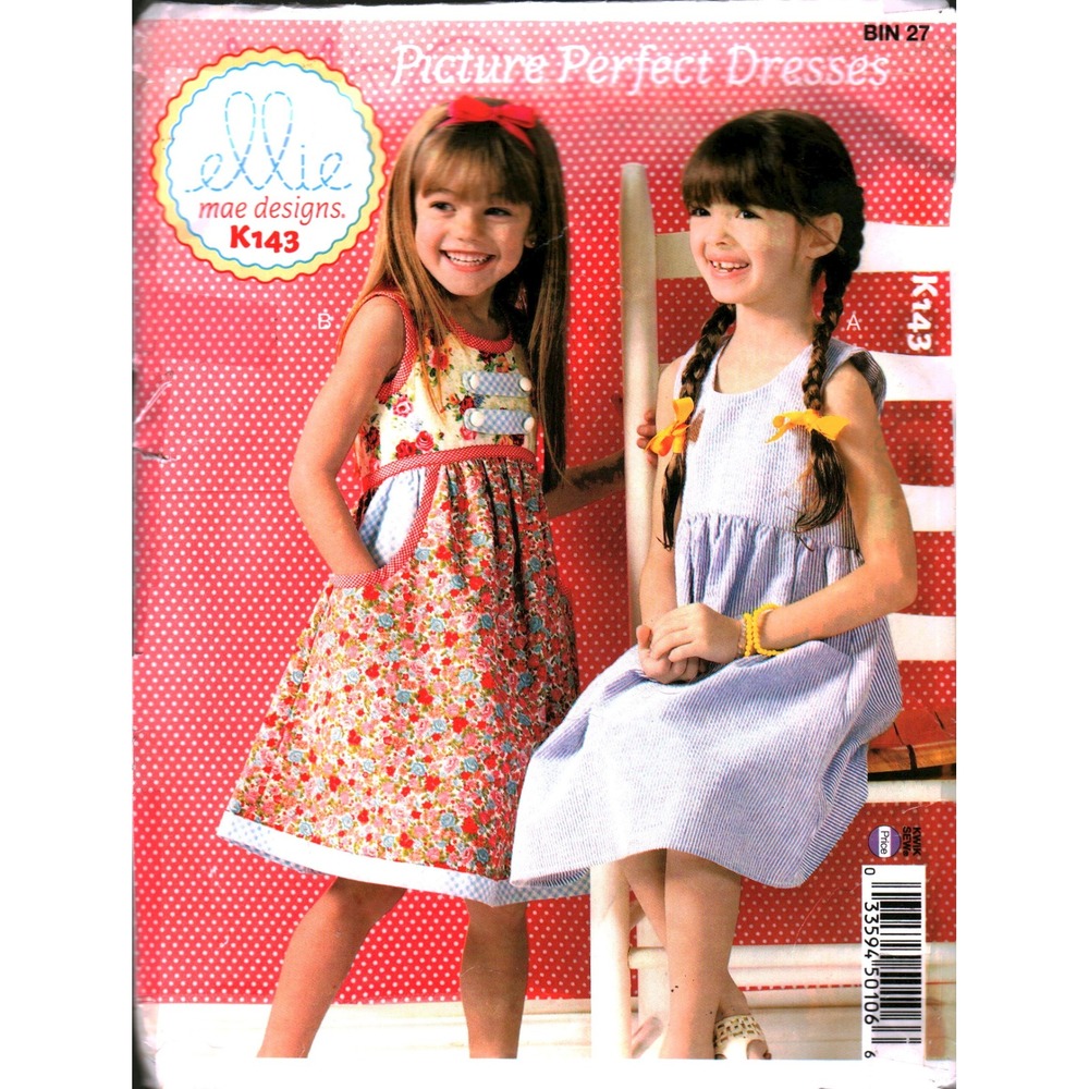 Kwik Sew K143 Ellie Mae Designs Girls Dress Sewing Pattern Size XXS-XS CUT